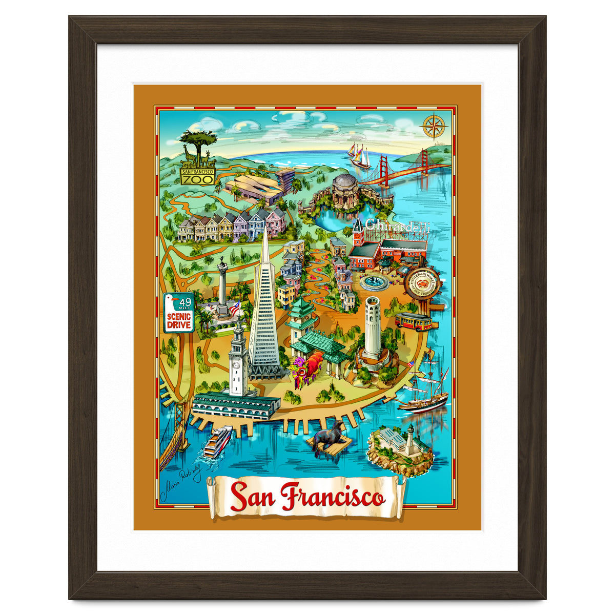San Francisco Map Illustration