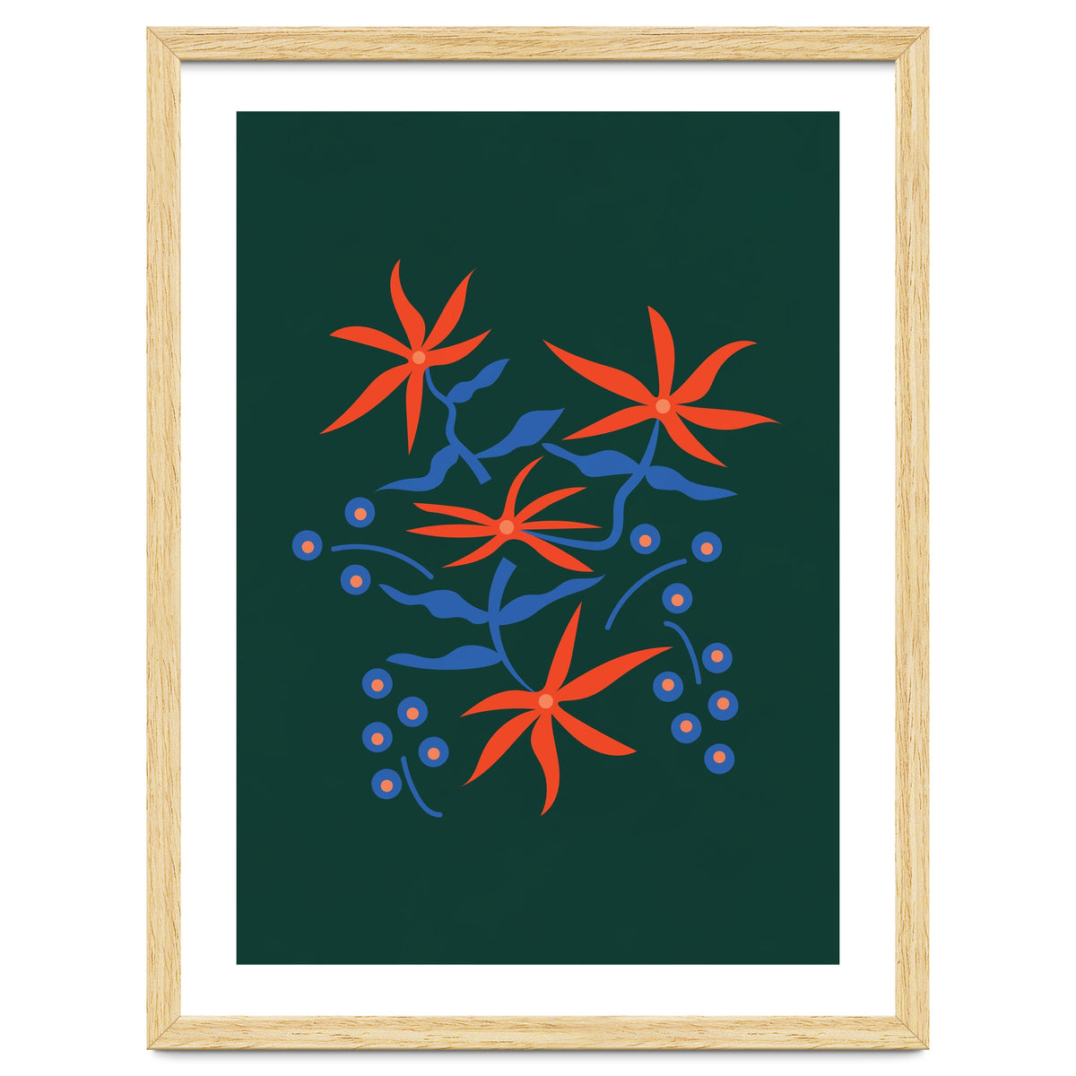 Abstract Retro Botanical Art