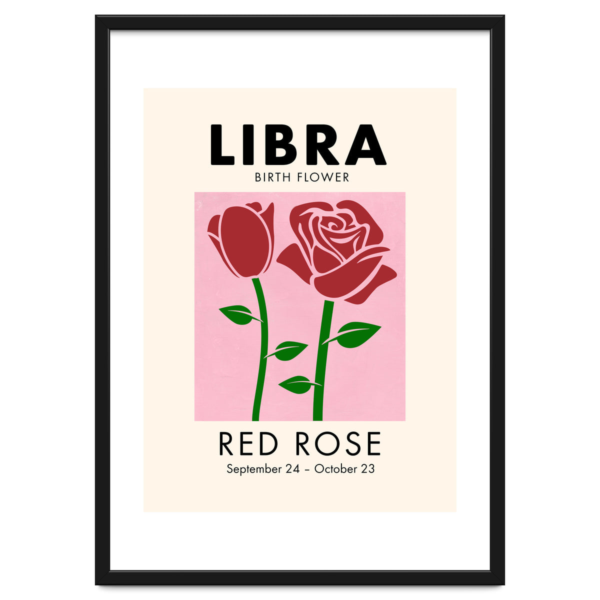 Libra Birth Flower Red Rose