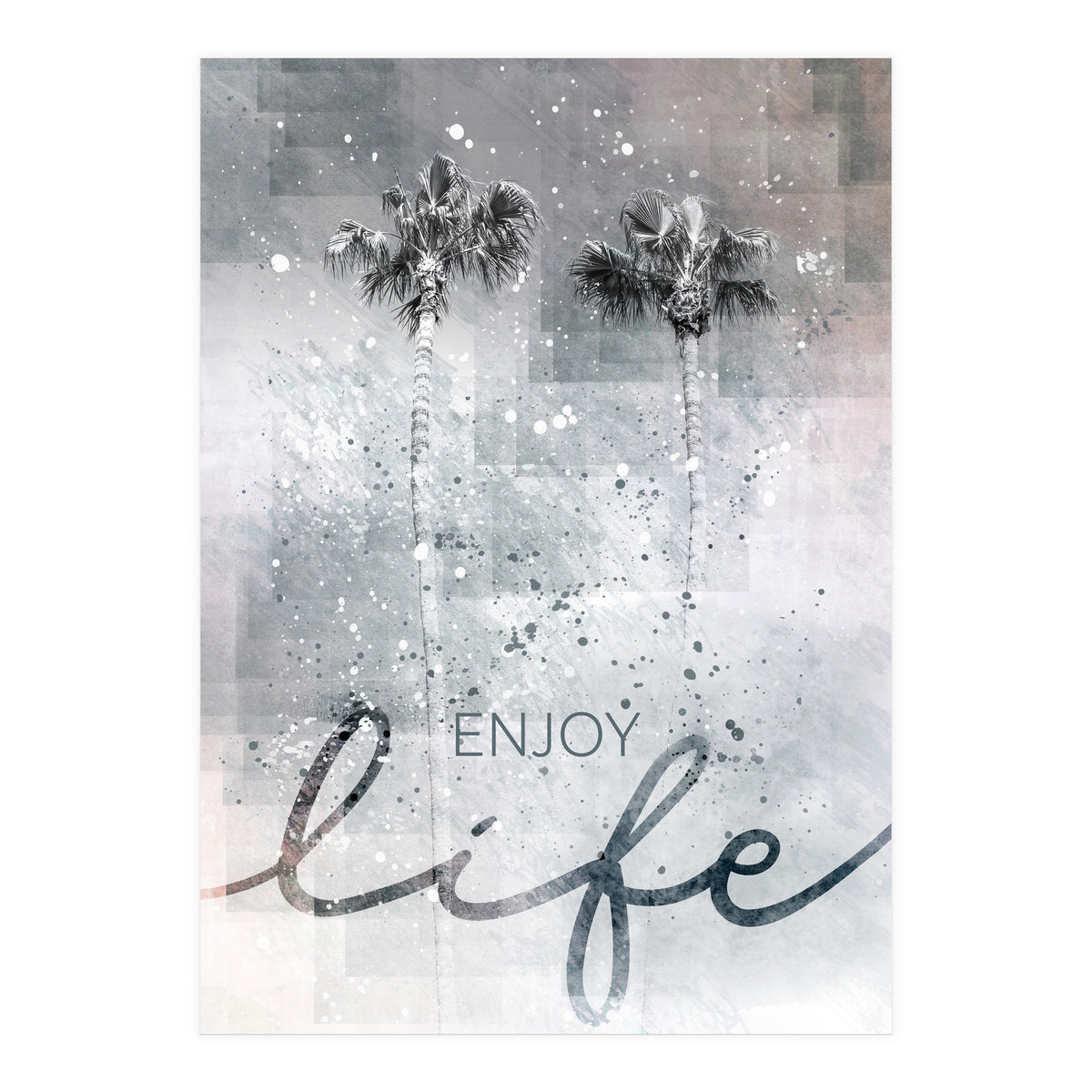 Idyllic palm trees | enjoy life (Print Only)