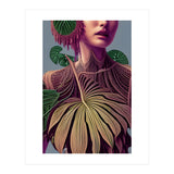 Woman in Monstera Deliciosa Leaves (Print Only) thumbnail