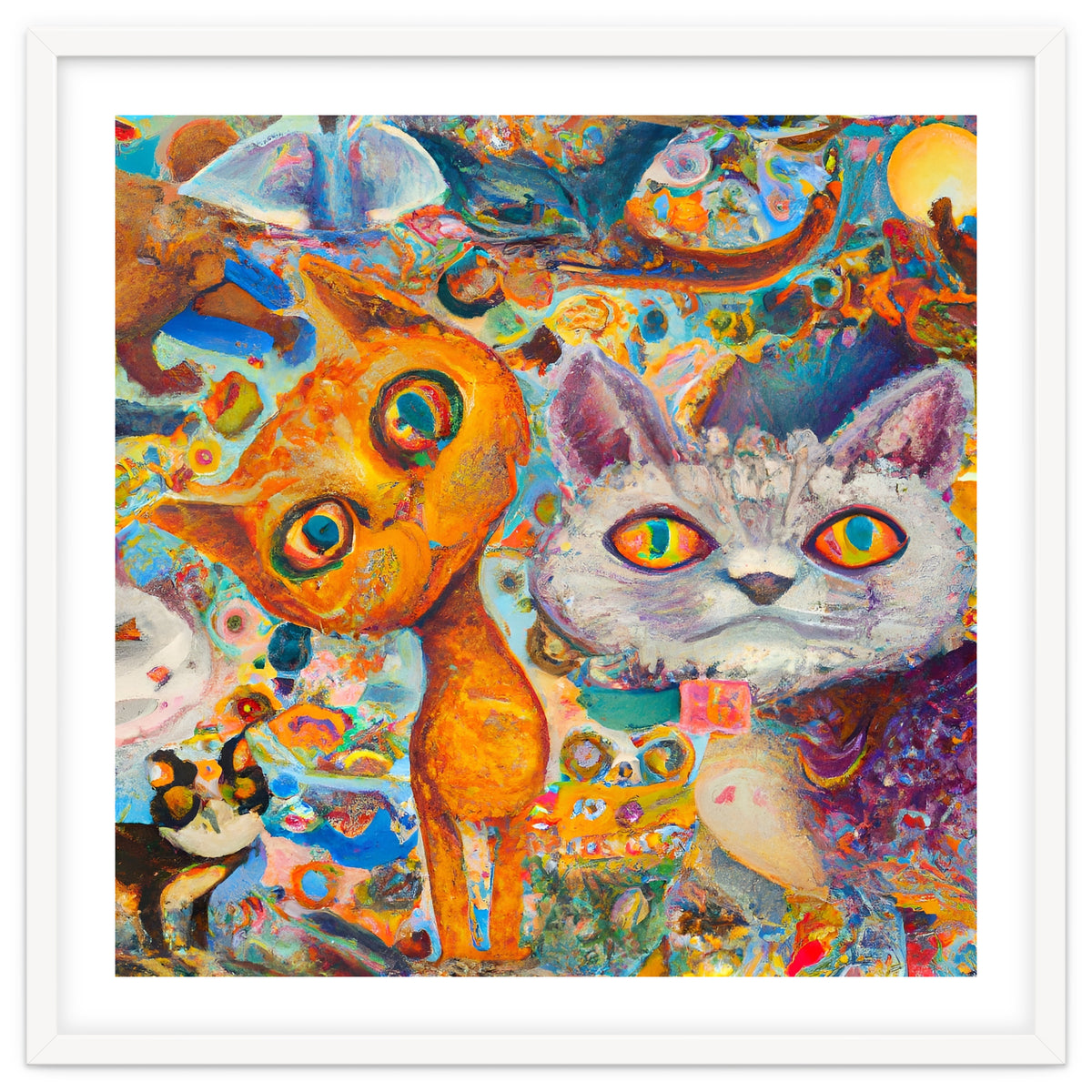 Chaotic and Colorful Fantasy Cat Collage 14