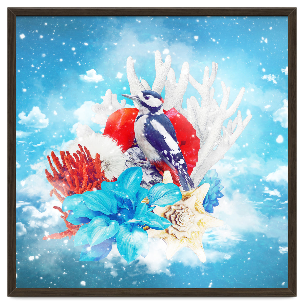 Floral Woodpecker In Winter