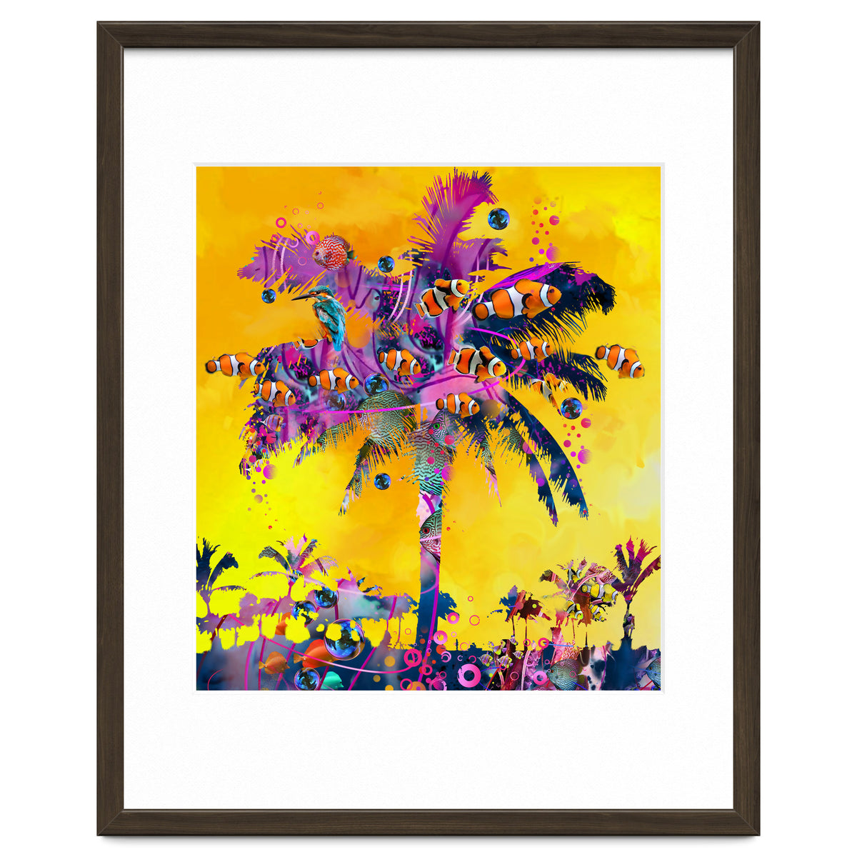 Purple Palm with Fish