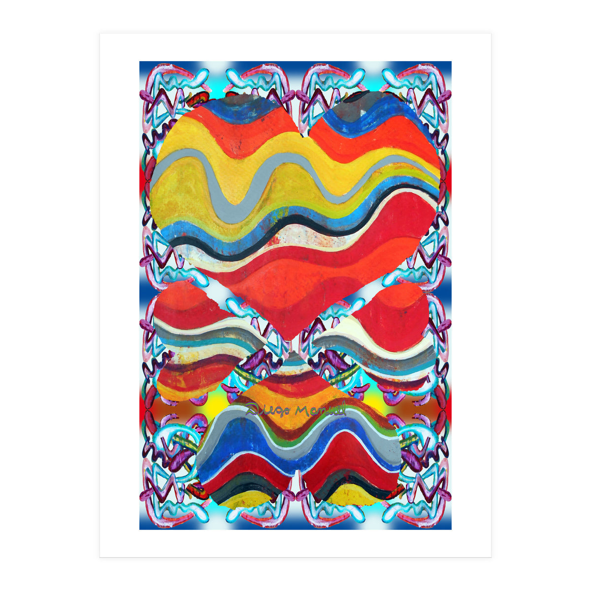 4 Corazones Tapiz 3 (Print Only)