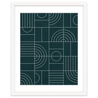 My Favorite Geometric Patterns No.26 - Green Tinted Navy Blue