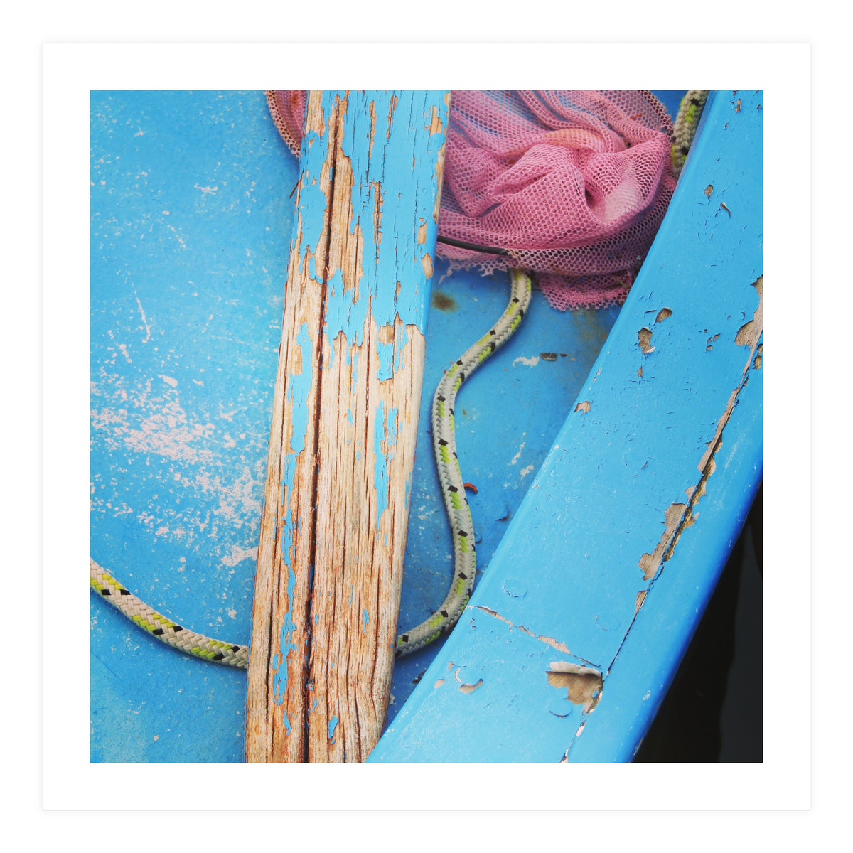 Weathered boat, sail and oar (Print Only)