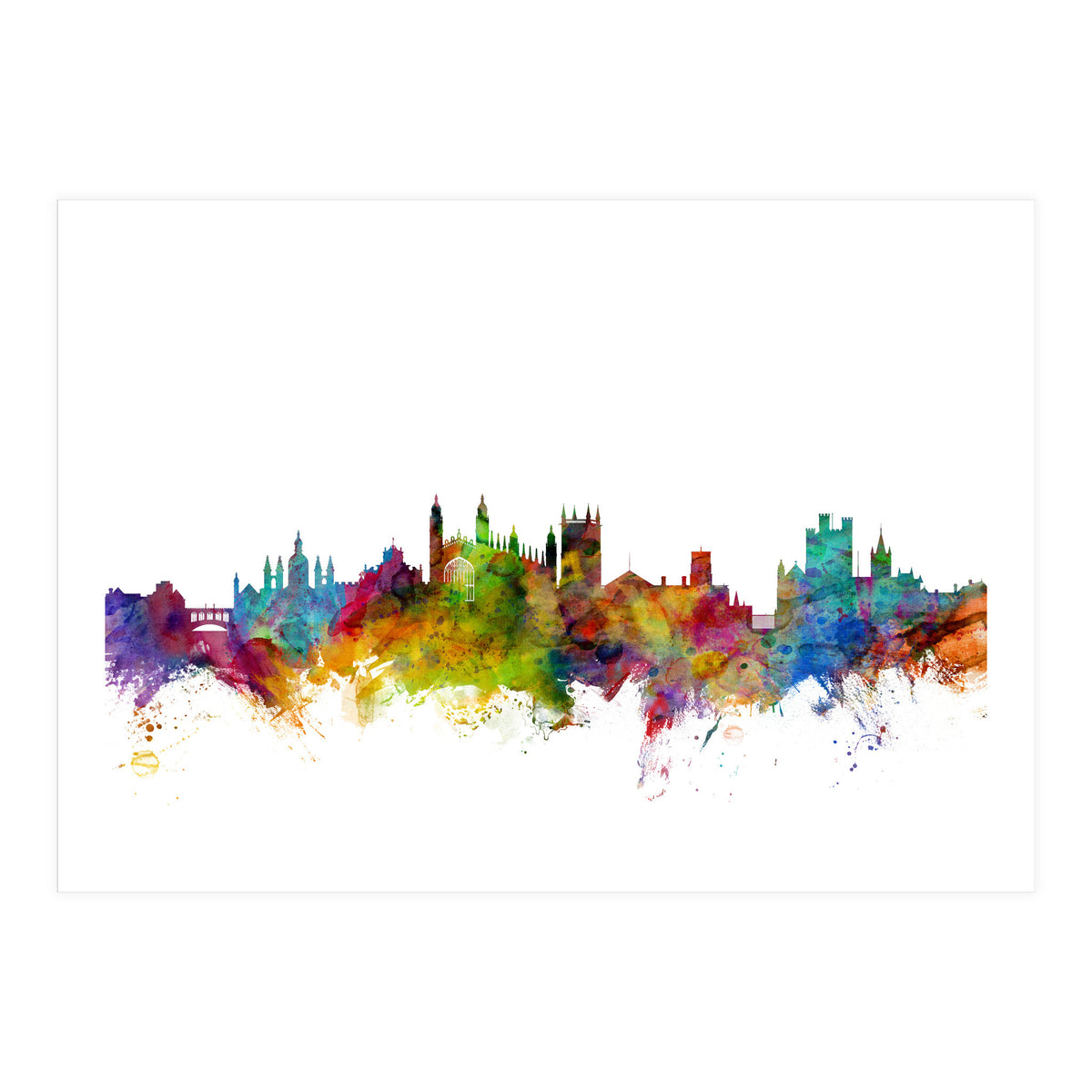 Cambridge England Skyline (Print Only)