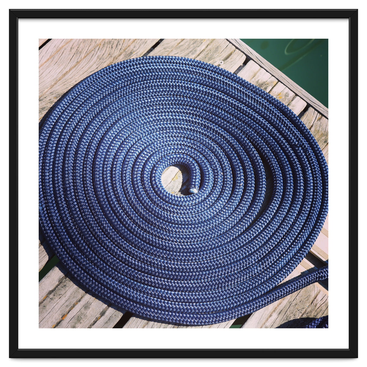 Blue rope coil
