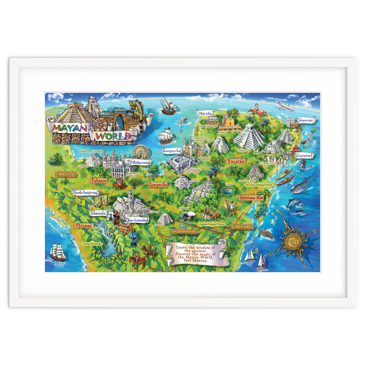 Yucatan Map Illustration