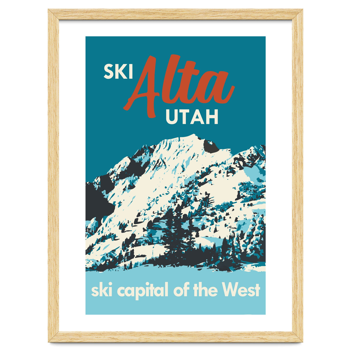 Ski Alta Utah vintage poster