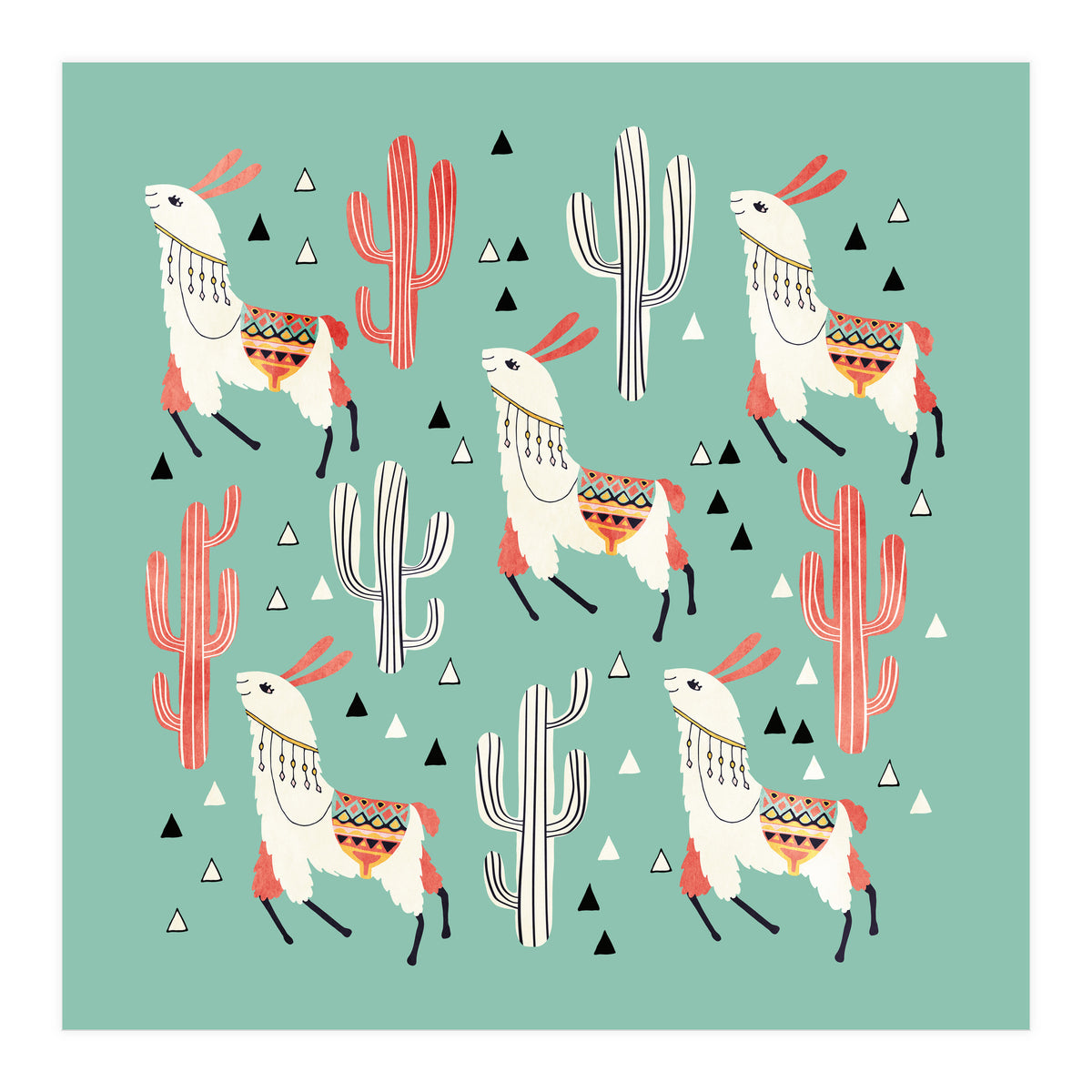 Llama In Green Desert (Print Only)