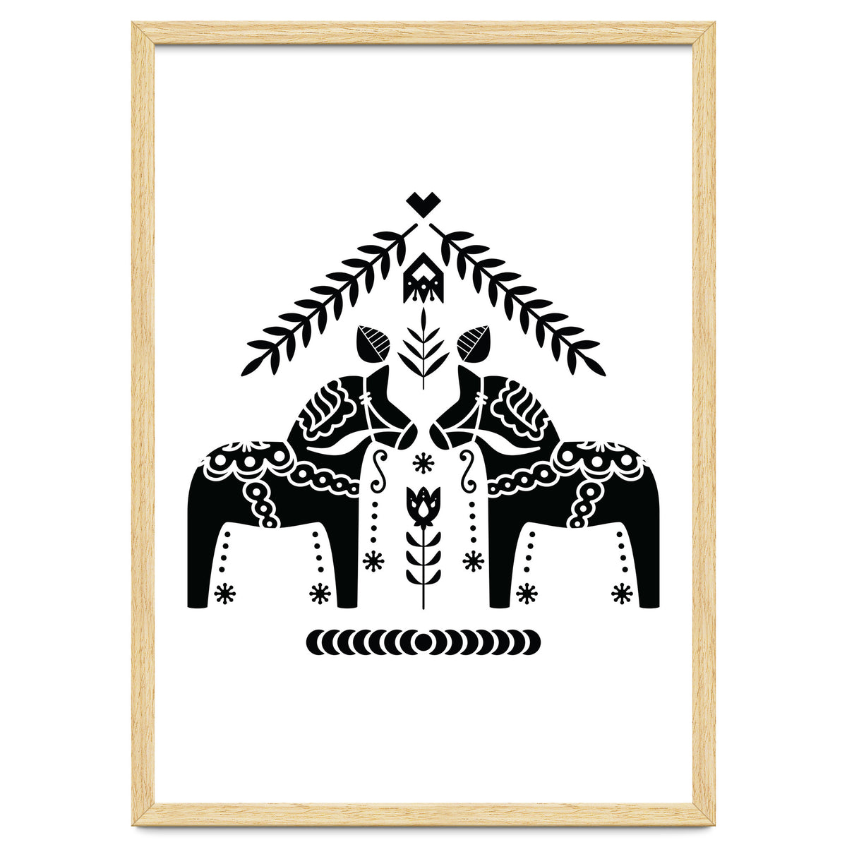 Swedish Dala Horse Folk Pattern