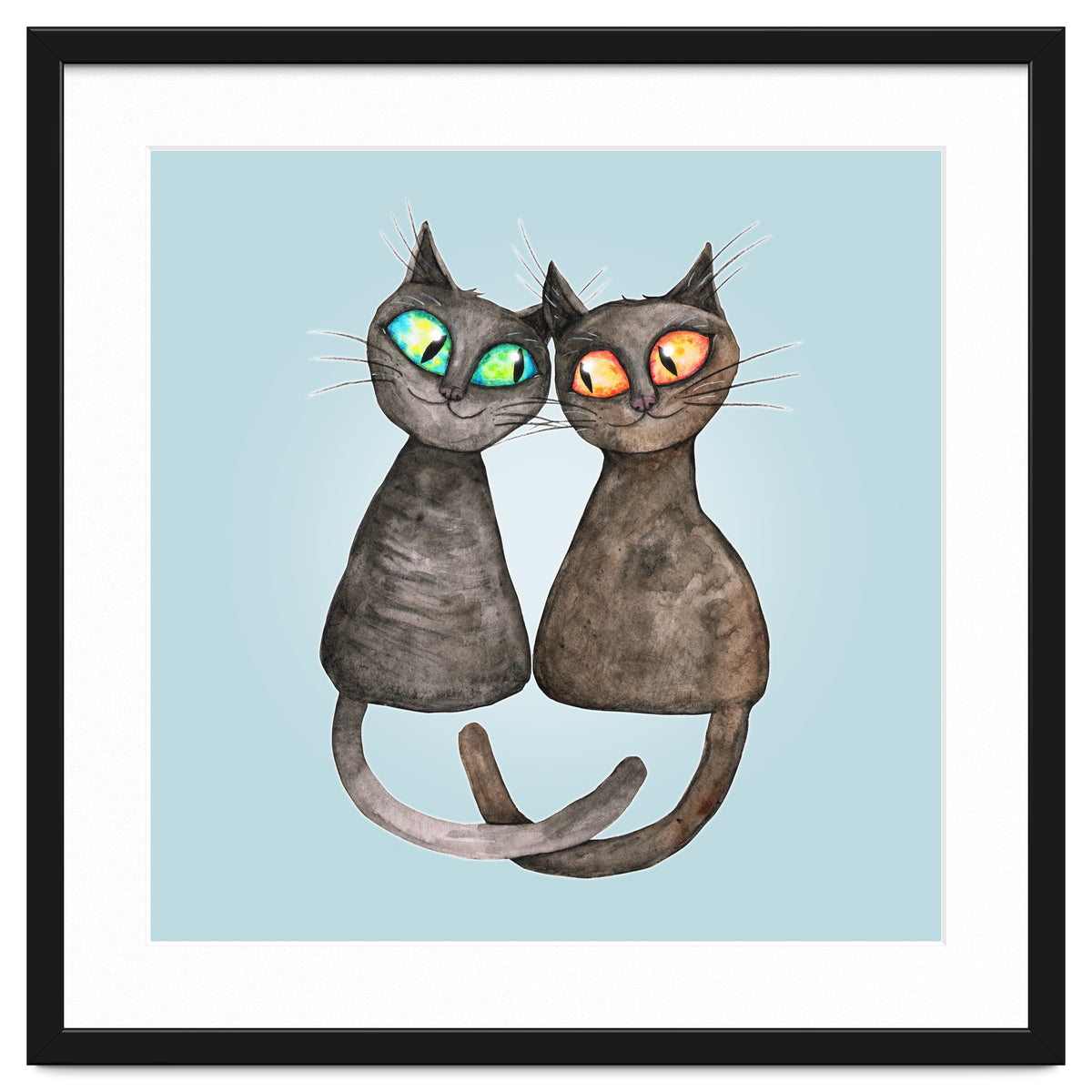 Two cute loving cats