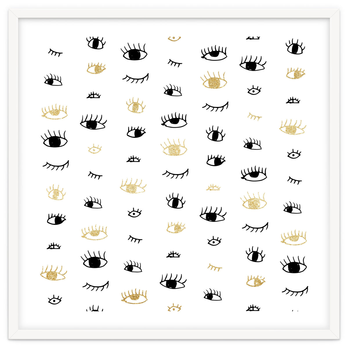 Gold and black eyes and lashes pattern