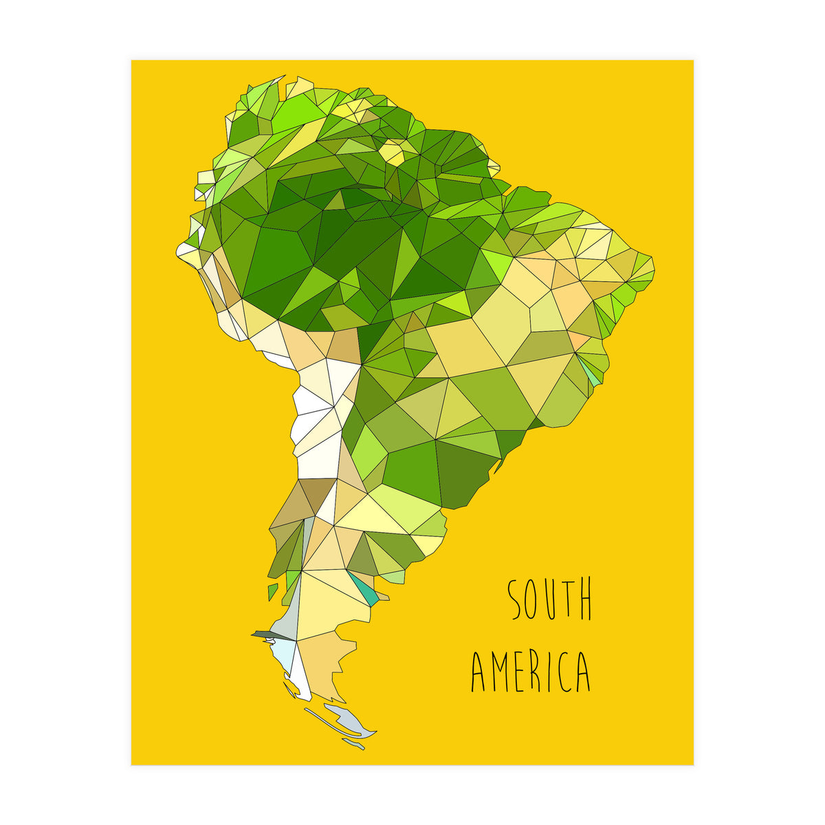 SOUTH AMERICA – Yellow (Print Only)