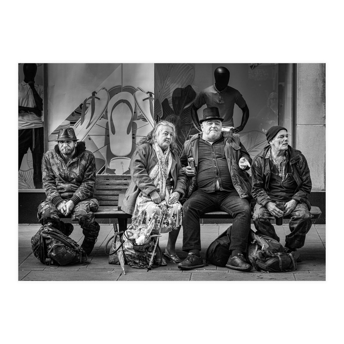 Three plus one locals at the Hat Fair (Print Only)