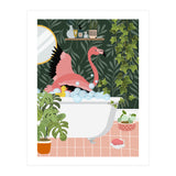 Flamingo Taking a Bubble Bath (Print Only) thumbnail