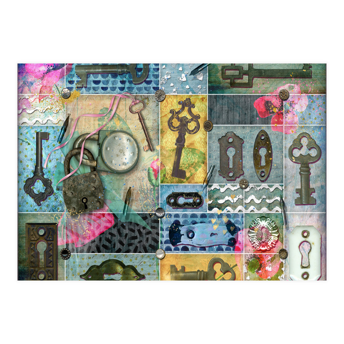 Vintage Key Collage (Print Only)