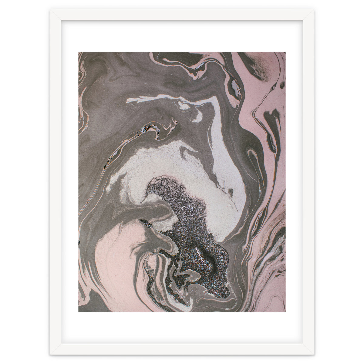 Pink and gray marbled paper