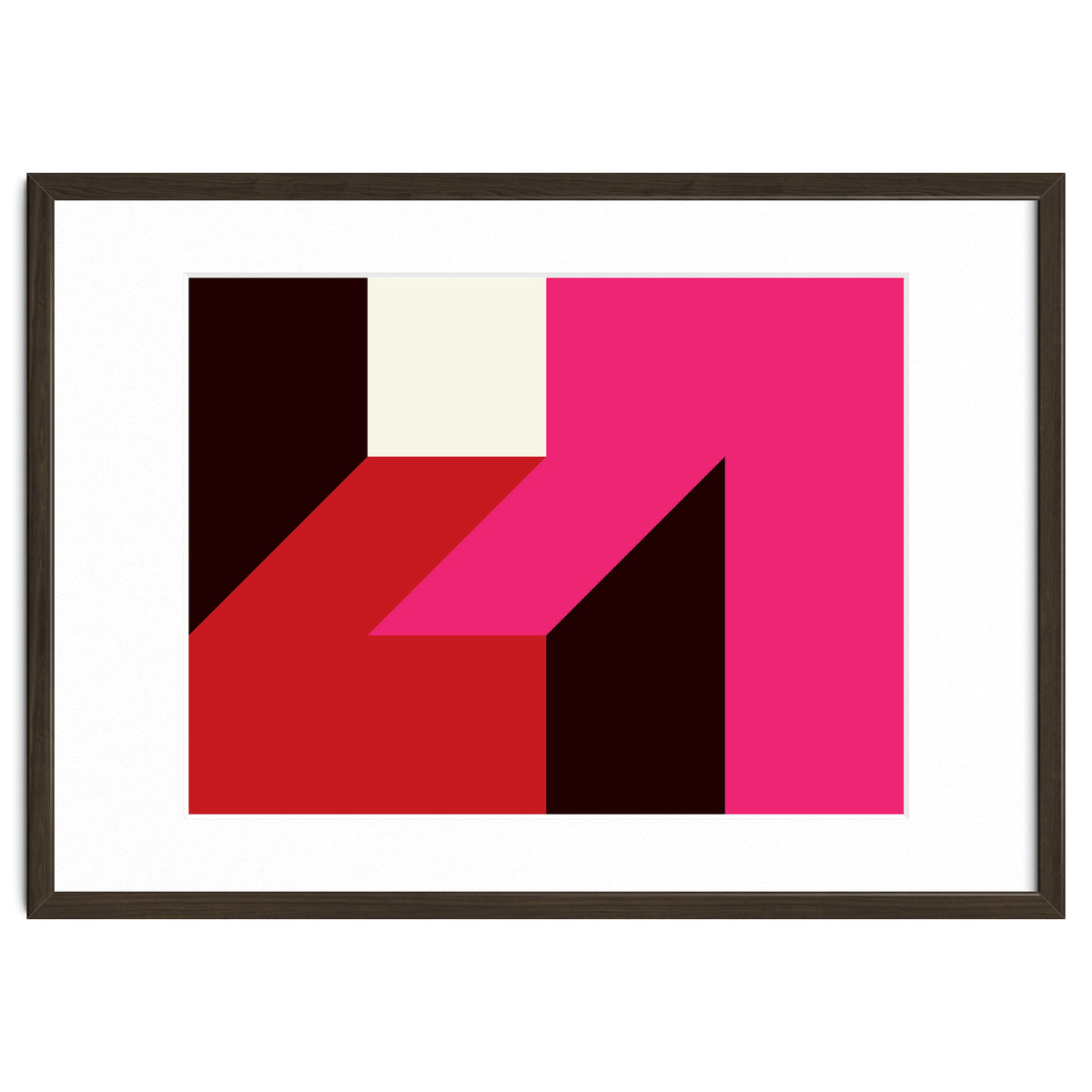 Geometric Shapes No. 62 - red, magenta & black