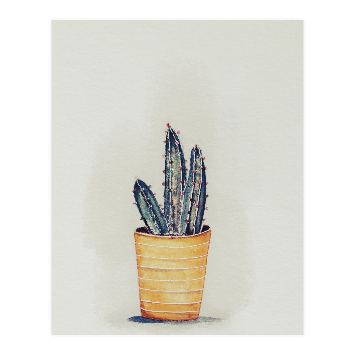 Cactus in yellow pot (Print Only)