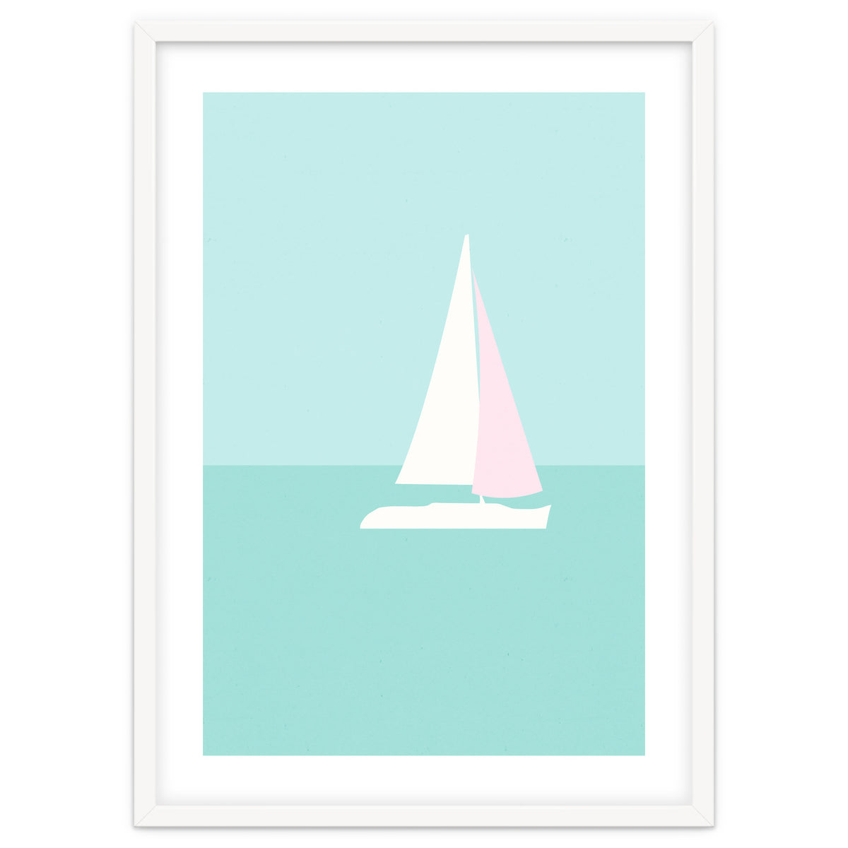 Minimal Sailboat - Turquoise Coast
