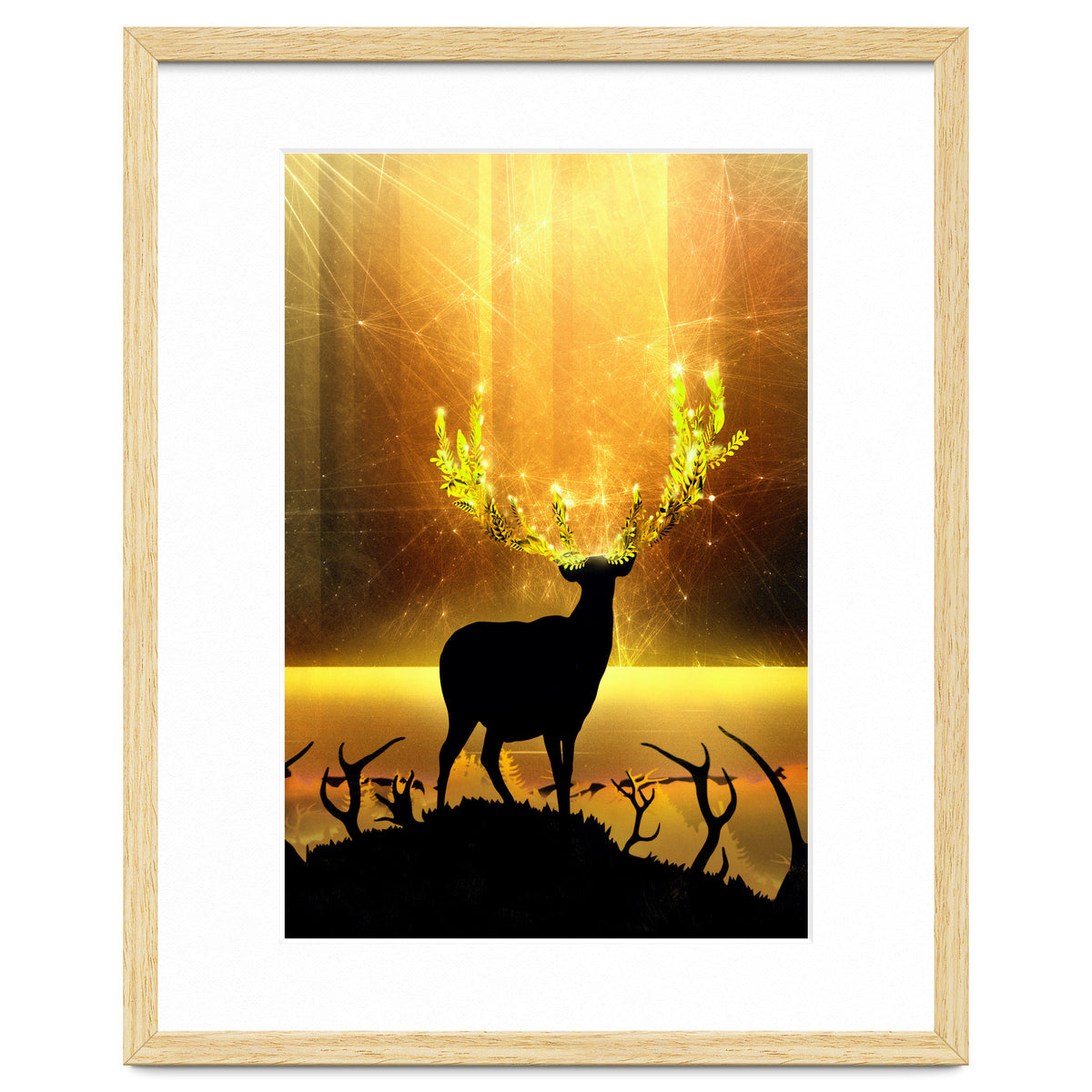 Greenery Deer Golden Sun