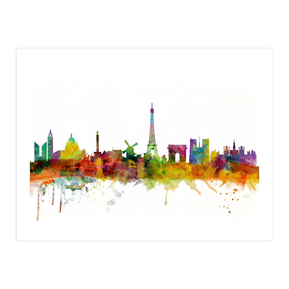 Paris France Skyline (Print Only)