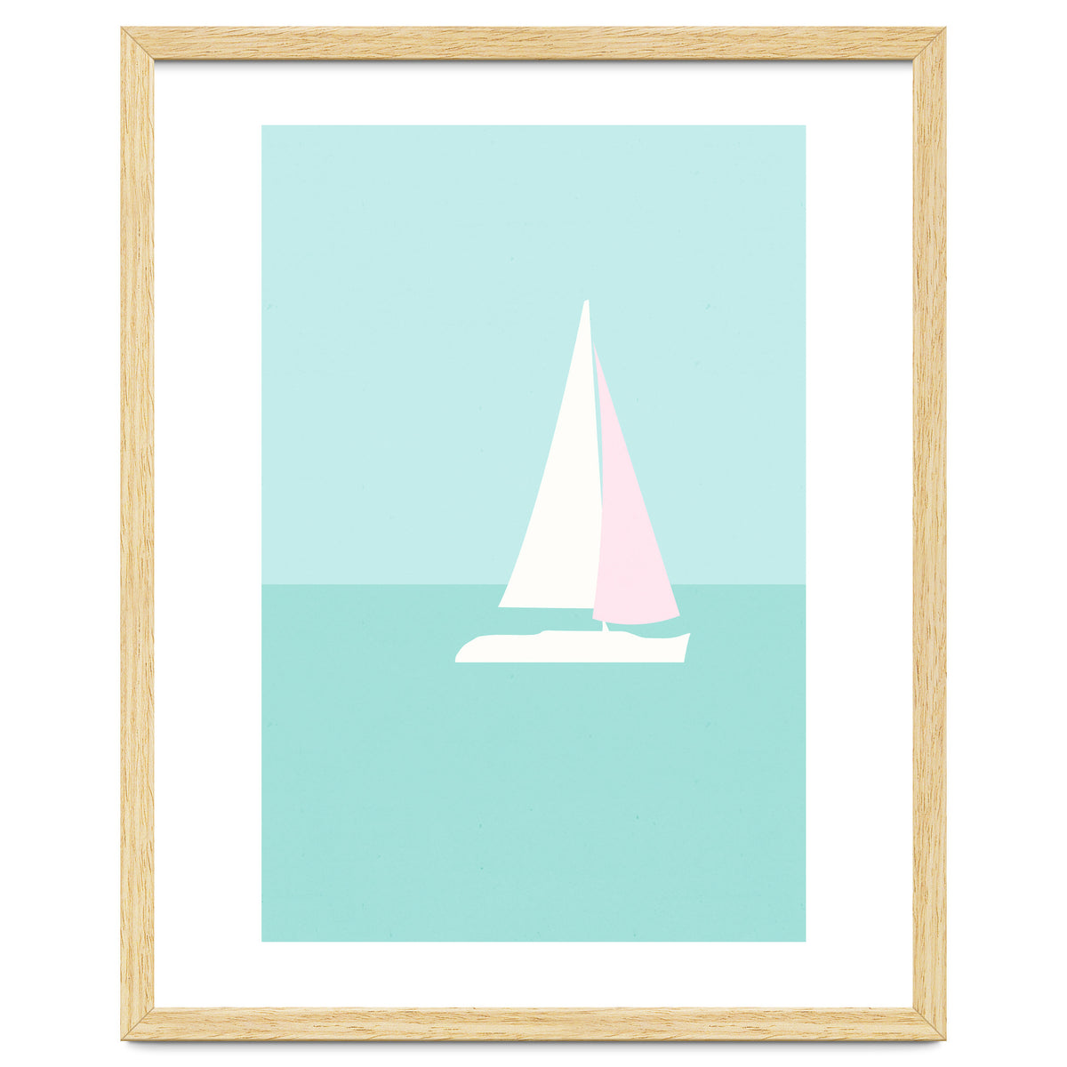 Minimal Sailboat - Turquoise Coast
