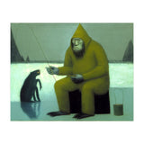 Yeti Ice Fishing With His Dog (Print Only) thumbnail