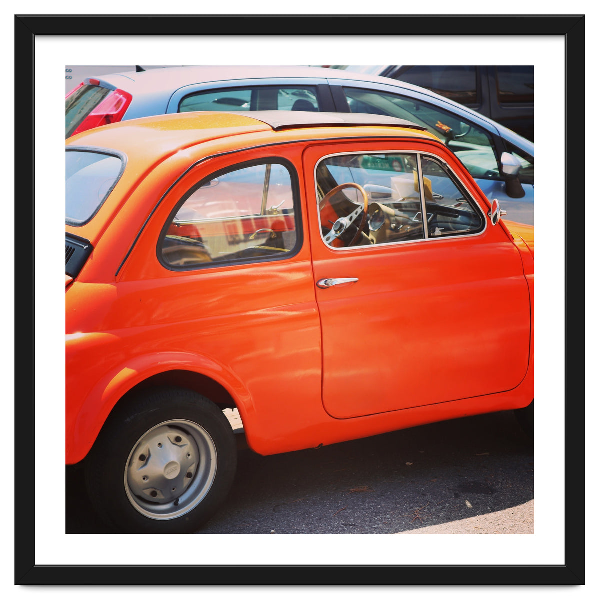 Classic orange Fiat 500