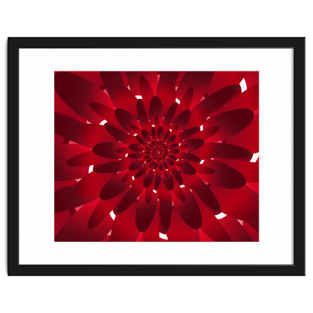 Abstract Modern Red Floral Design Art