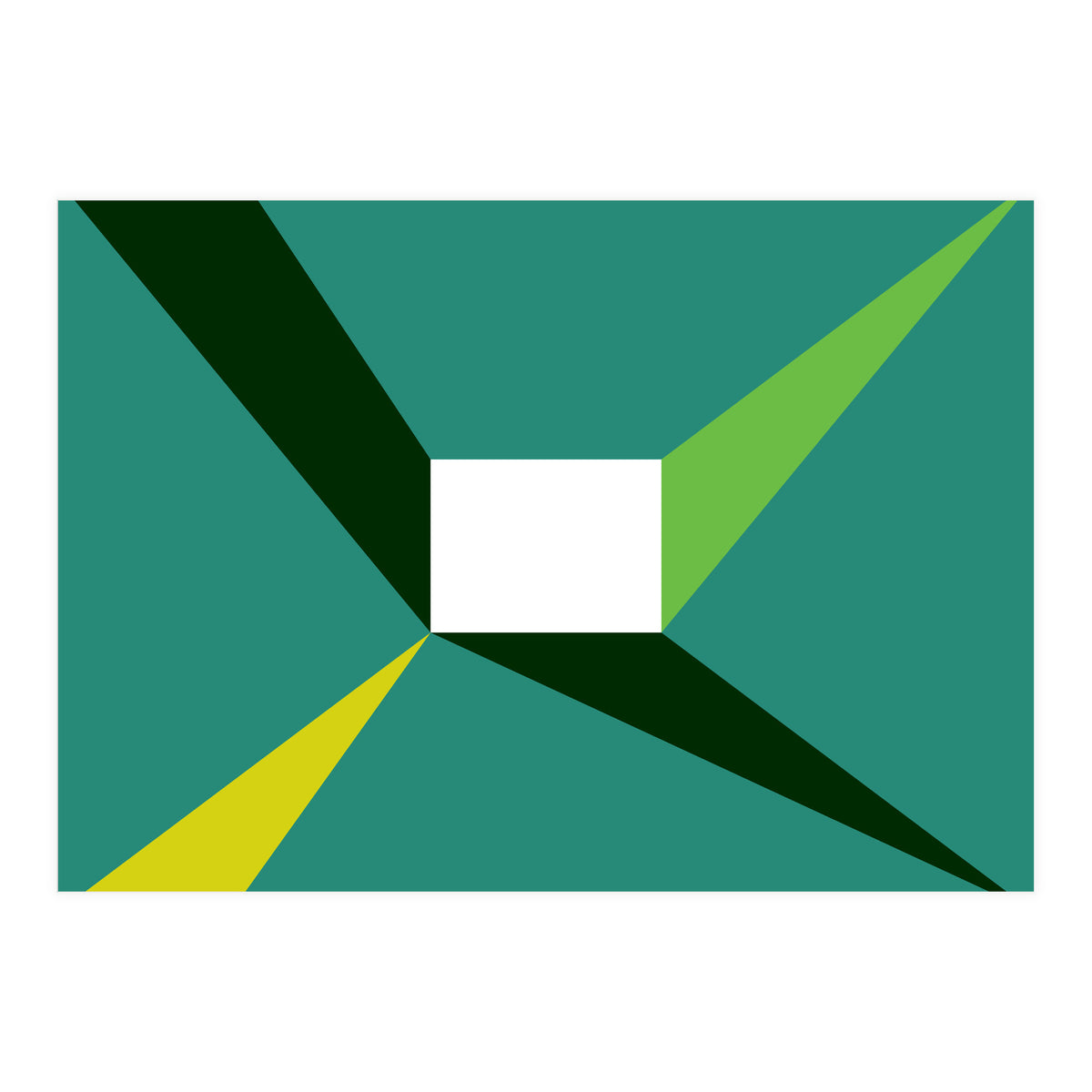 Geometric Shapes No. 27 - green, yellow & lime (Print Only)