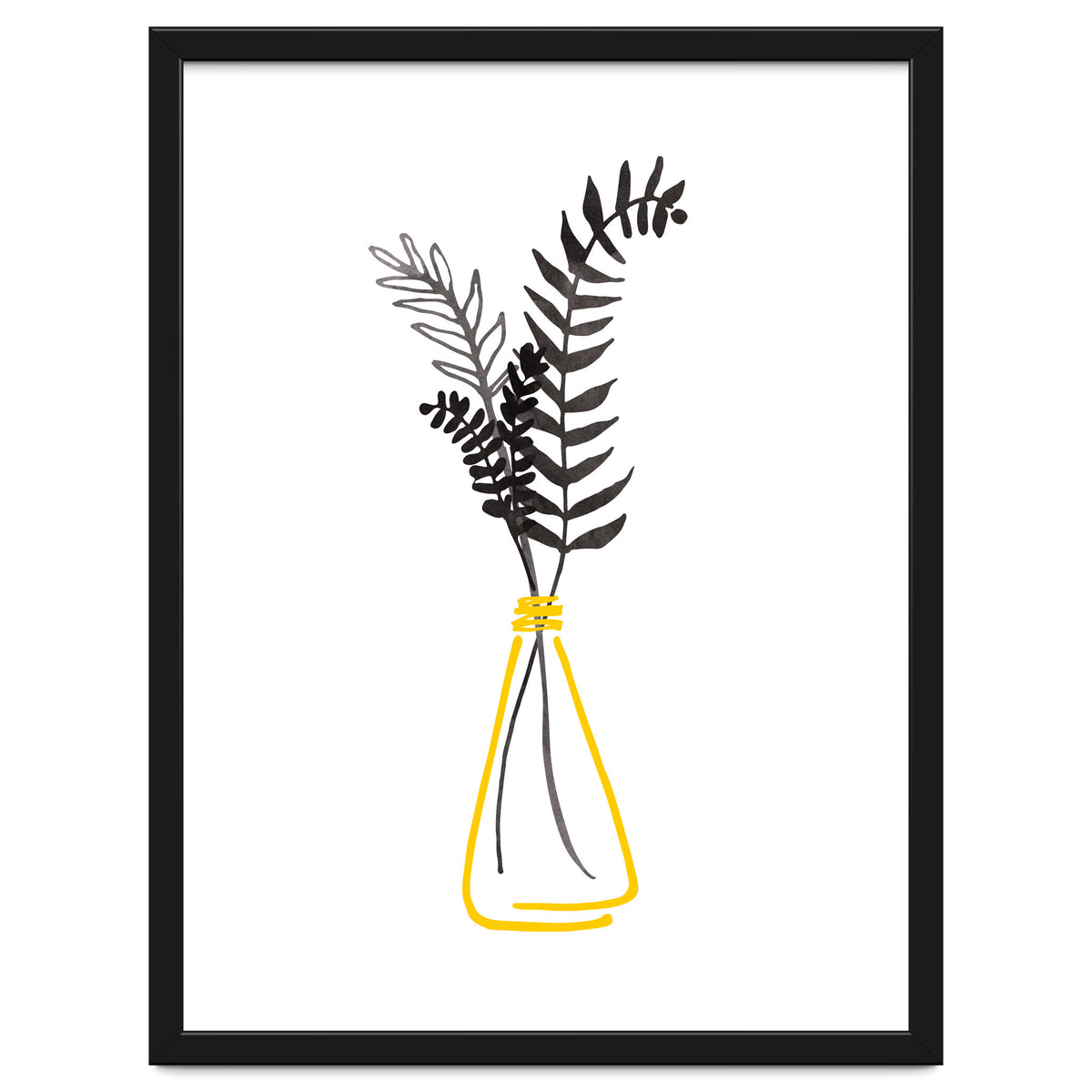 Black Watercolor Bouquet