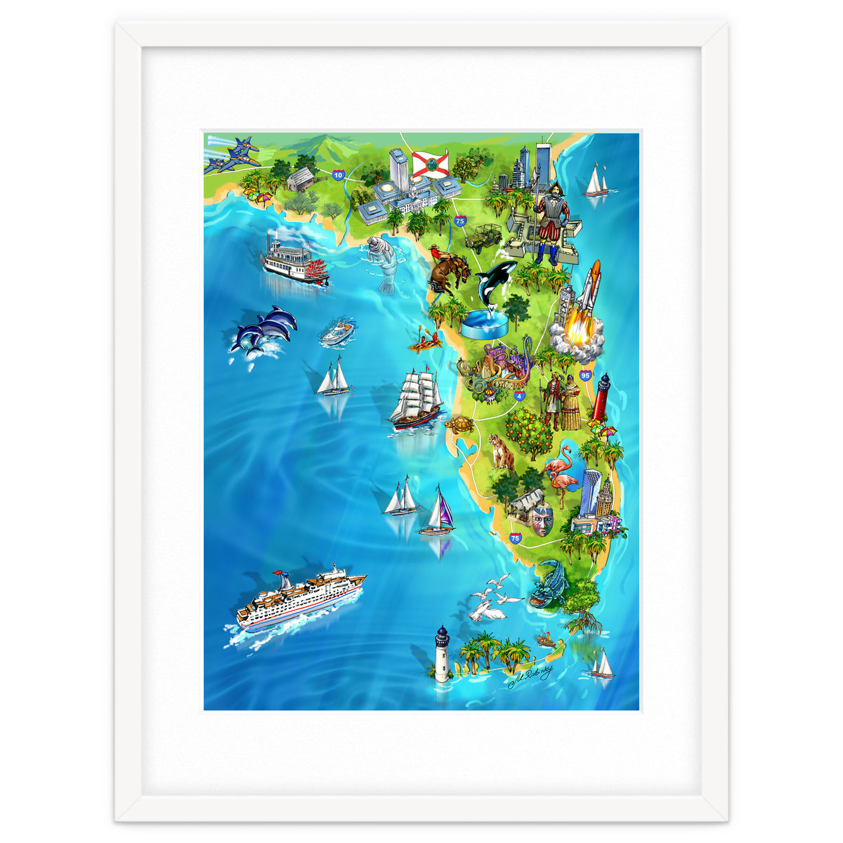 Florida Illustrated Map