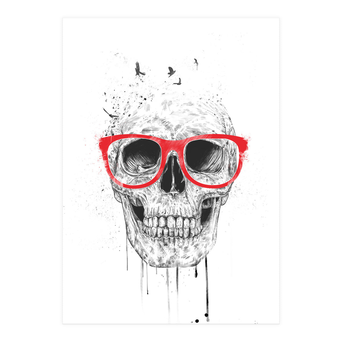 Skull With Red Glasses (Print Only)
