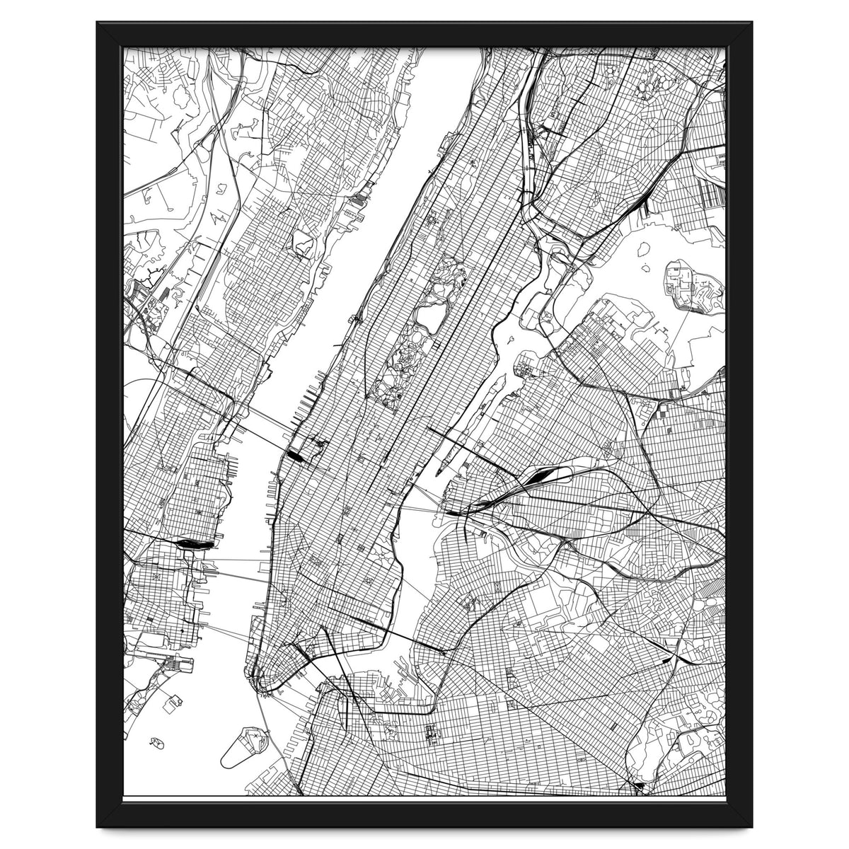 New York City White Map