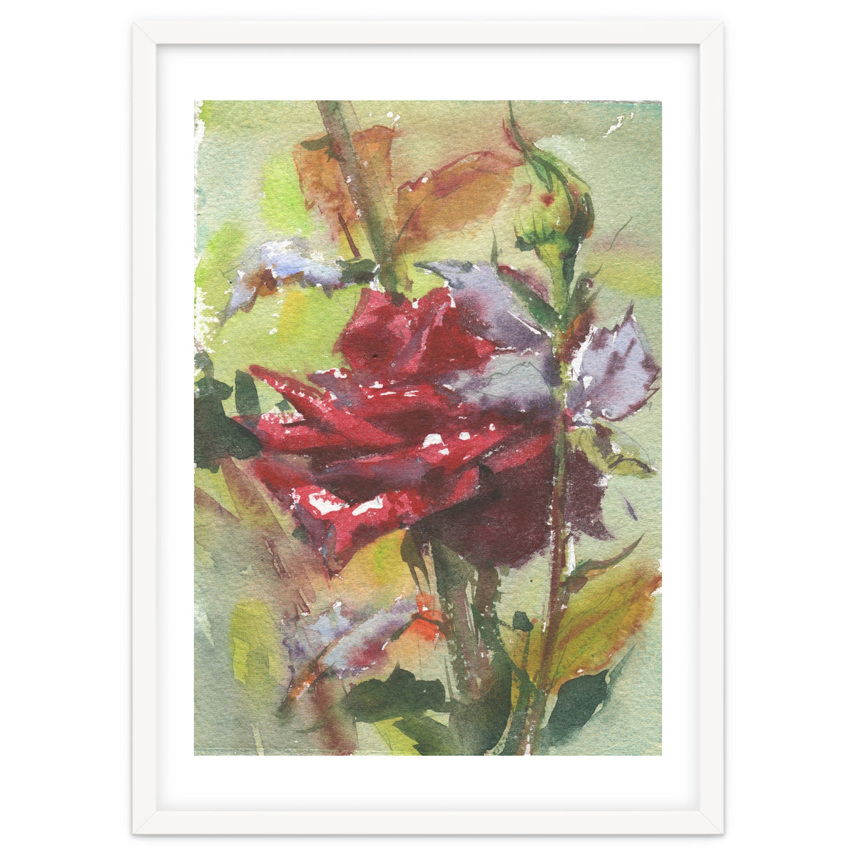 Spice Rose watercolor painting