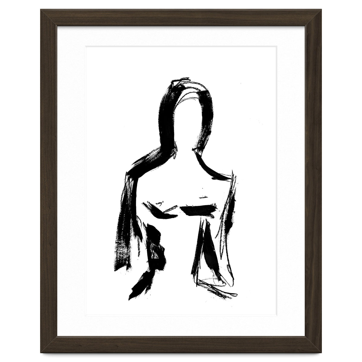 Abstract Monochrome Female Figure