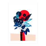 Blue Flowers in Red Vase (Print Only) thumbnail
