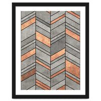Abstract Chevron Pattern - Concrete and Copper