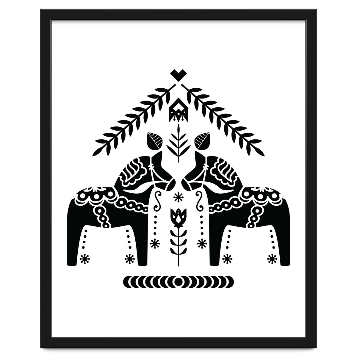 Swedish Dala Horse Folk Pattern