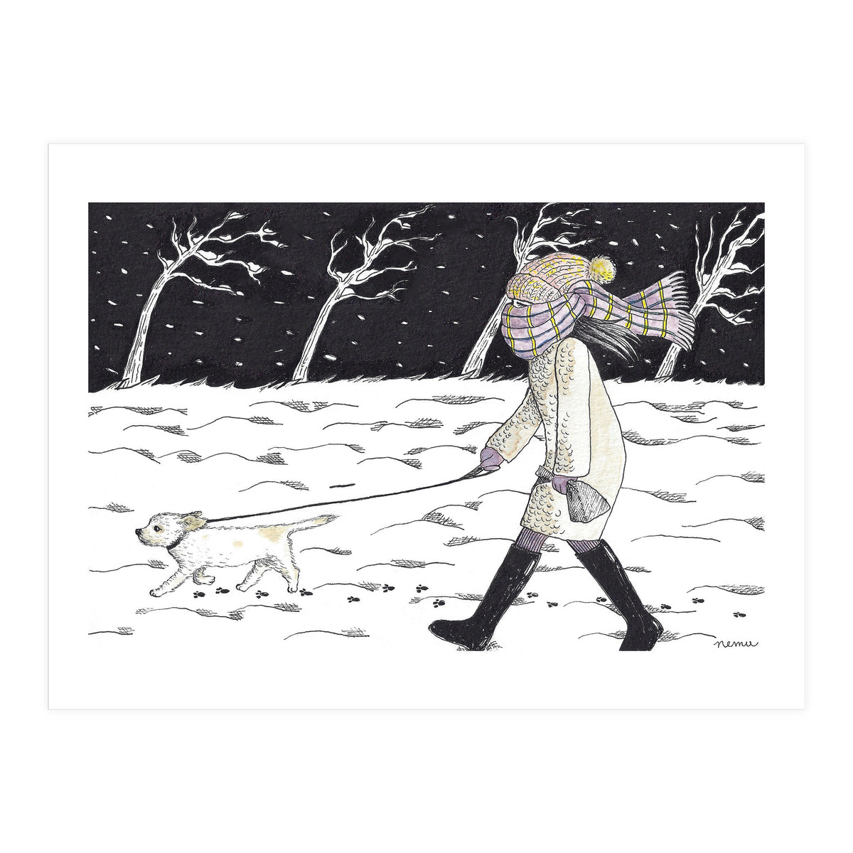 Bitter Cold Night Stroll (Print Only)