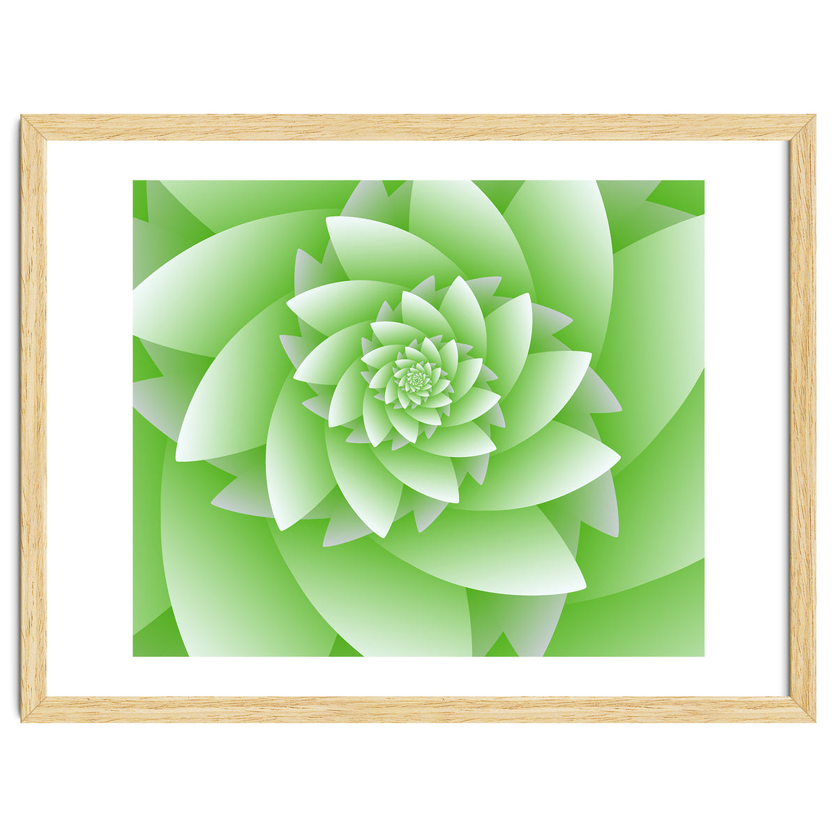 Abstract Green Floral Optical Illusions Art