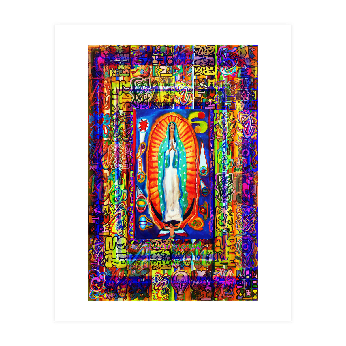 Graffiti Digital 2022 341 and Virgin of Guadalupe (Print Only)