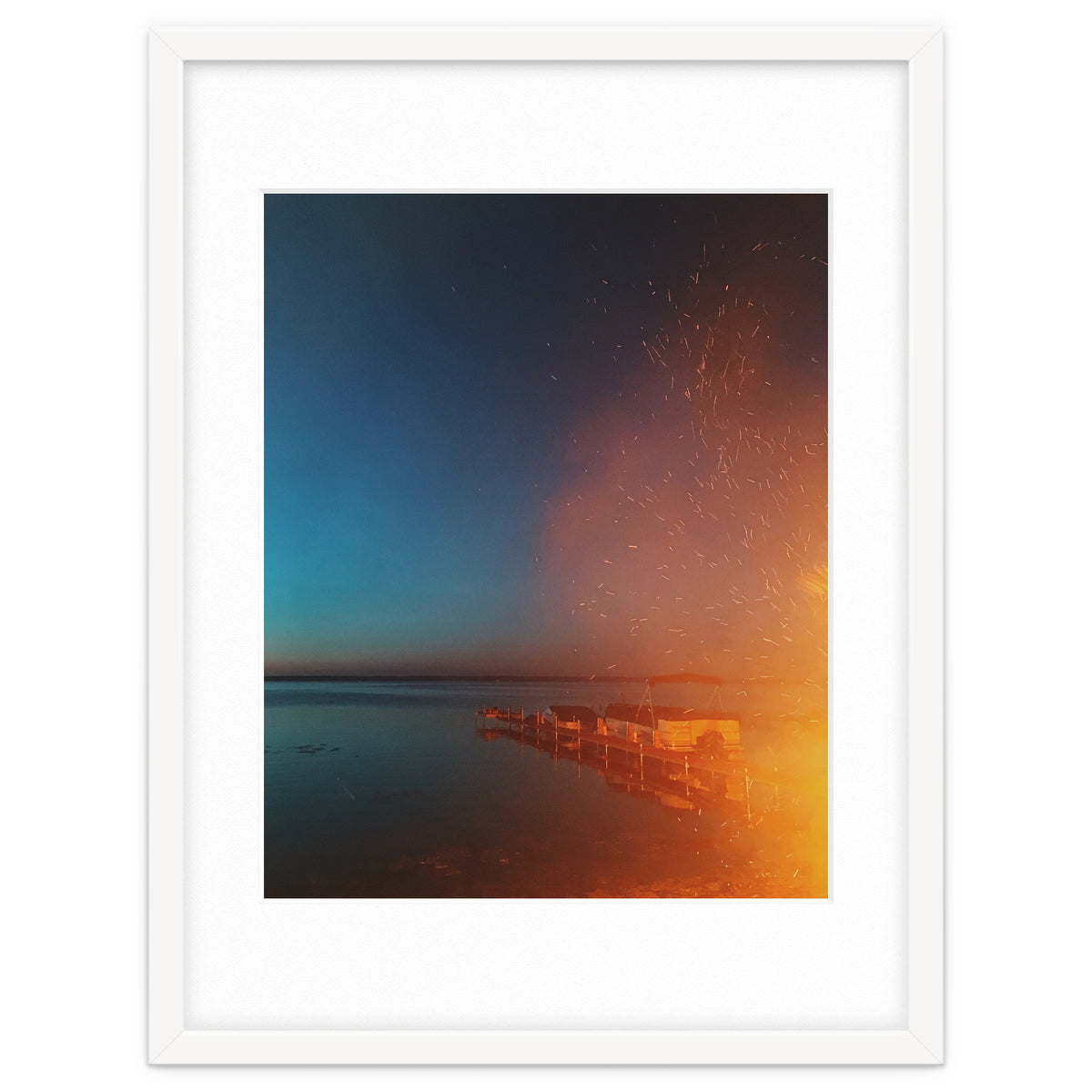 Firelight by the dock