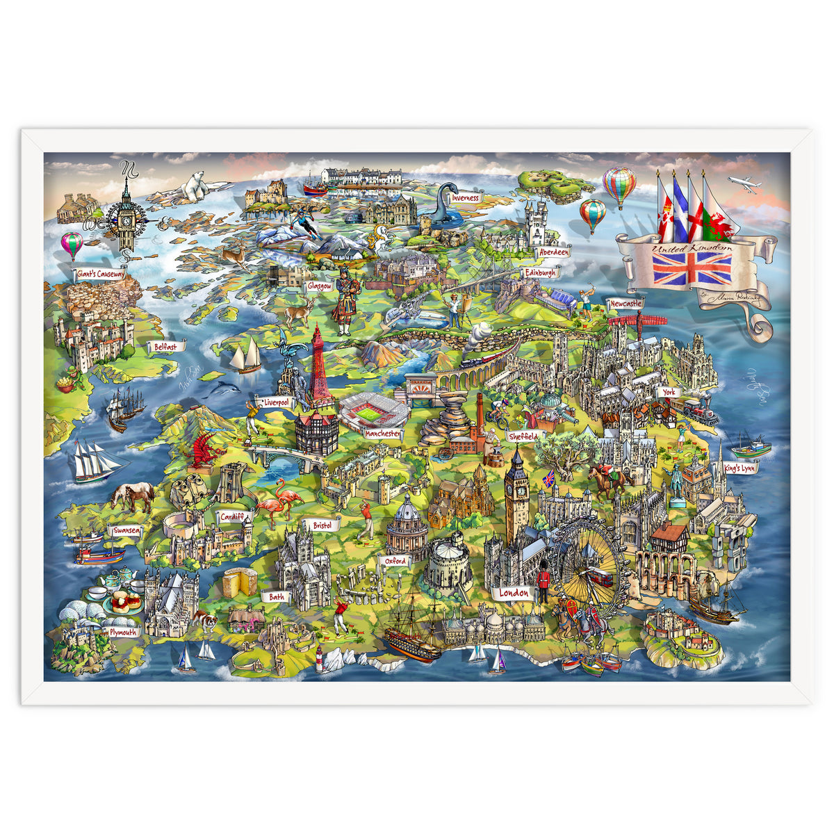 Illustrated Map Of The United Kingdom