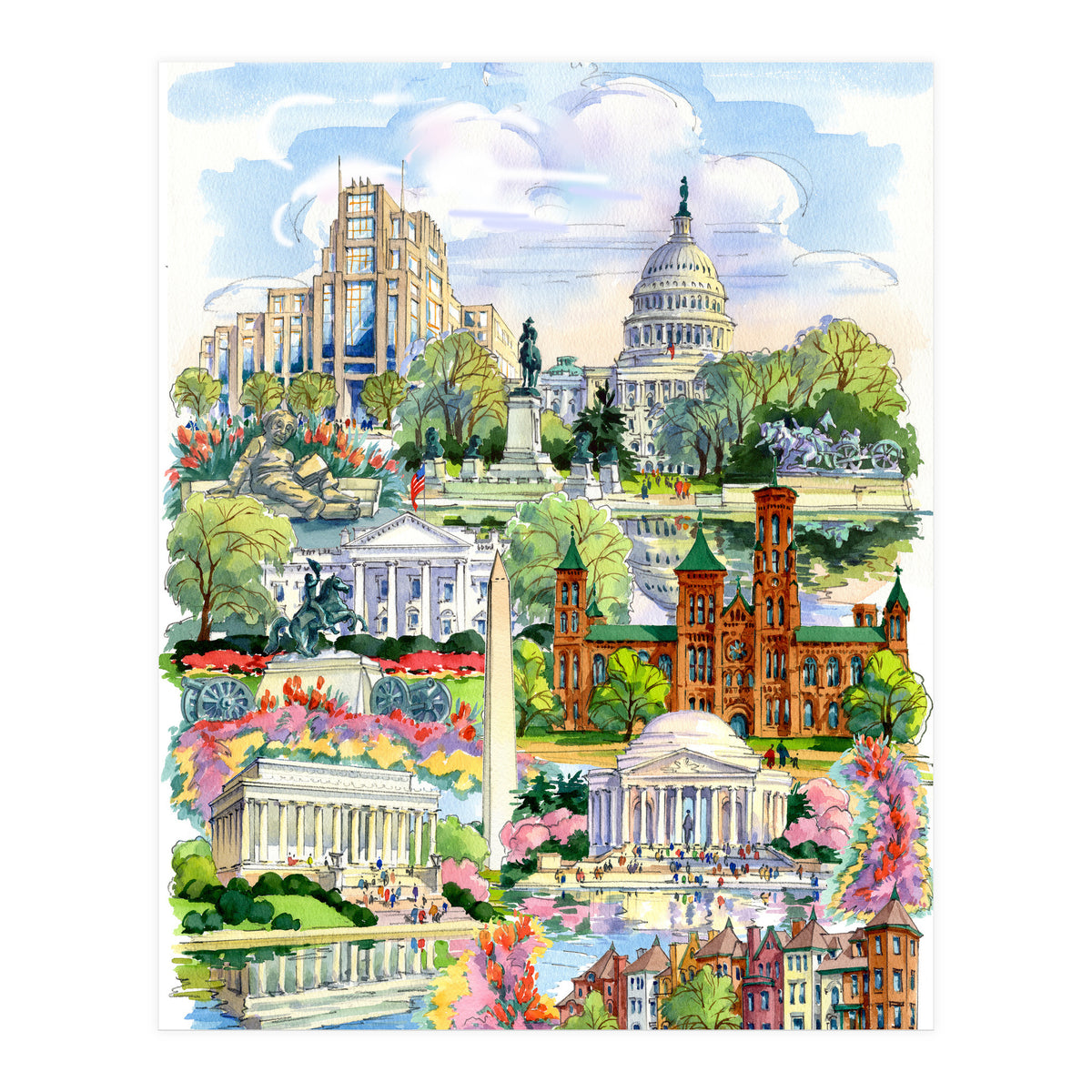 Washington District of Columbia Illustration (Print Only)