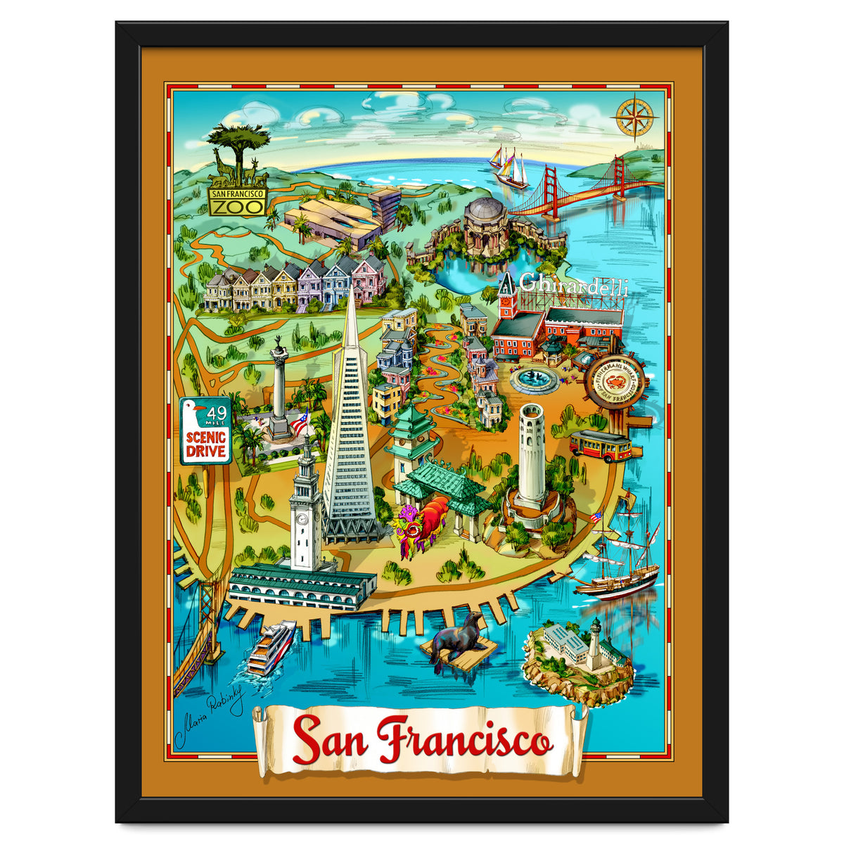 San Francisco Map Illustration